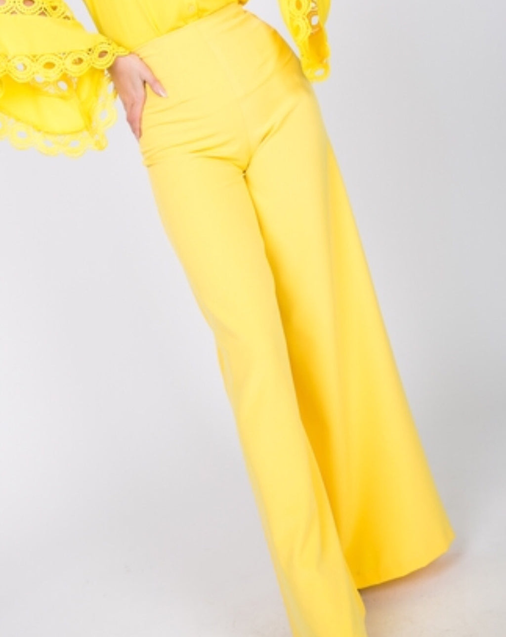 High-waisted yellow pants