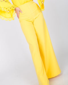 High-waisted yellow pants
